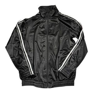 Vintage Active Joe Black Track Jacket White Stripes Full Zip Mens Medium